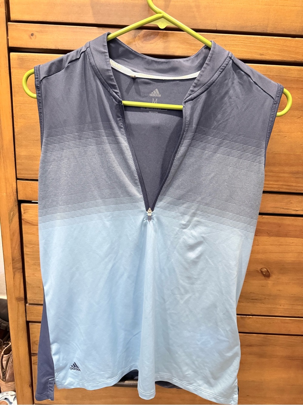 adidas Navy to Light Blue Gradient Sleeveless Polo
